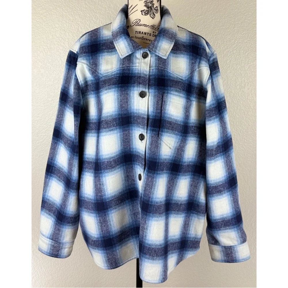 Rails Tripp Plaid Flannel Shirt Jacket Azure Shaphire Blue, size XXL - Picture 3 of 14